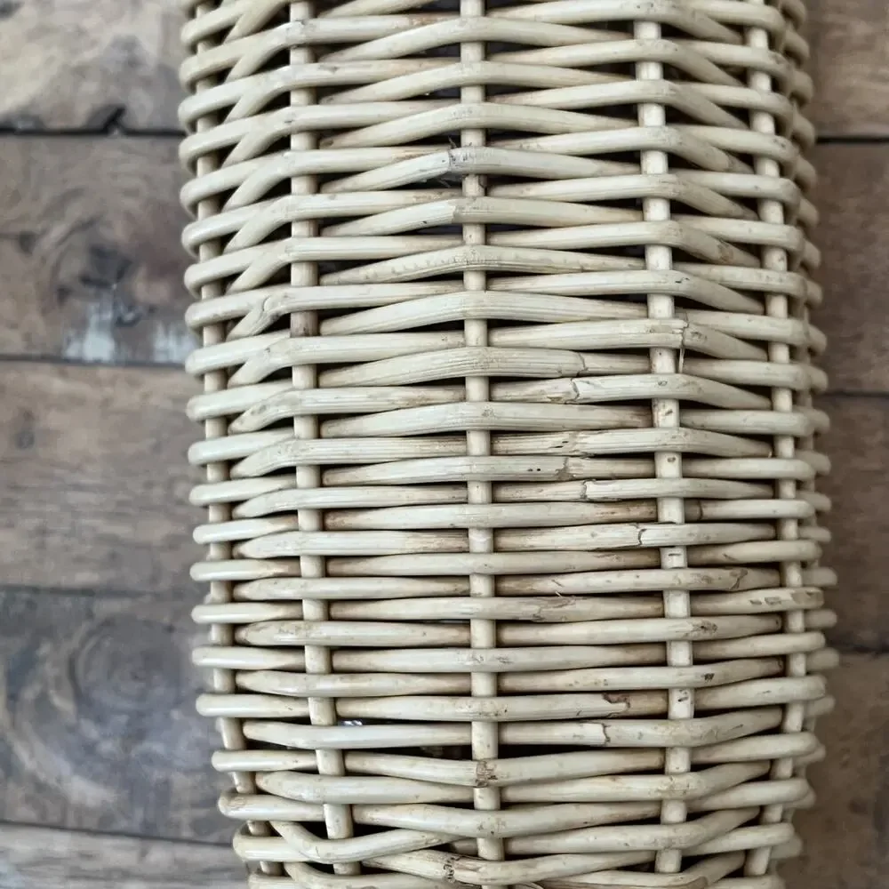 Crate & Barrel Wicker Wrapped Glass Bottle 10